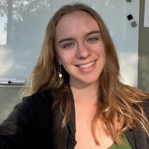 A selfie of a college student smiling